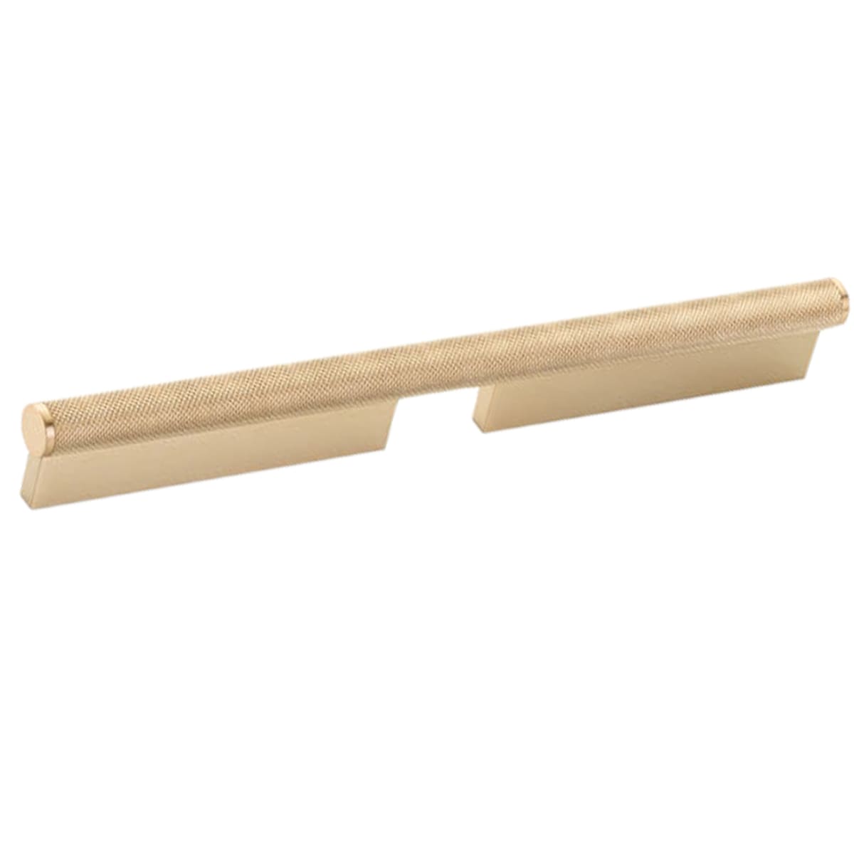 Schaub and Company - 1202-SSB - MODO Euro Modern 6" Center to Center Cabinet Pull with Knurled Metal Handle - Made in Brazil in Satin Brass