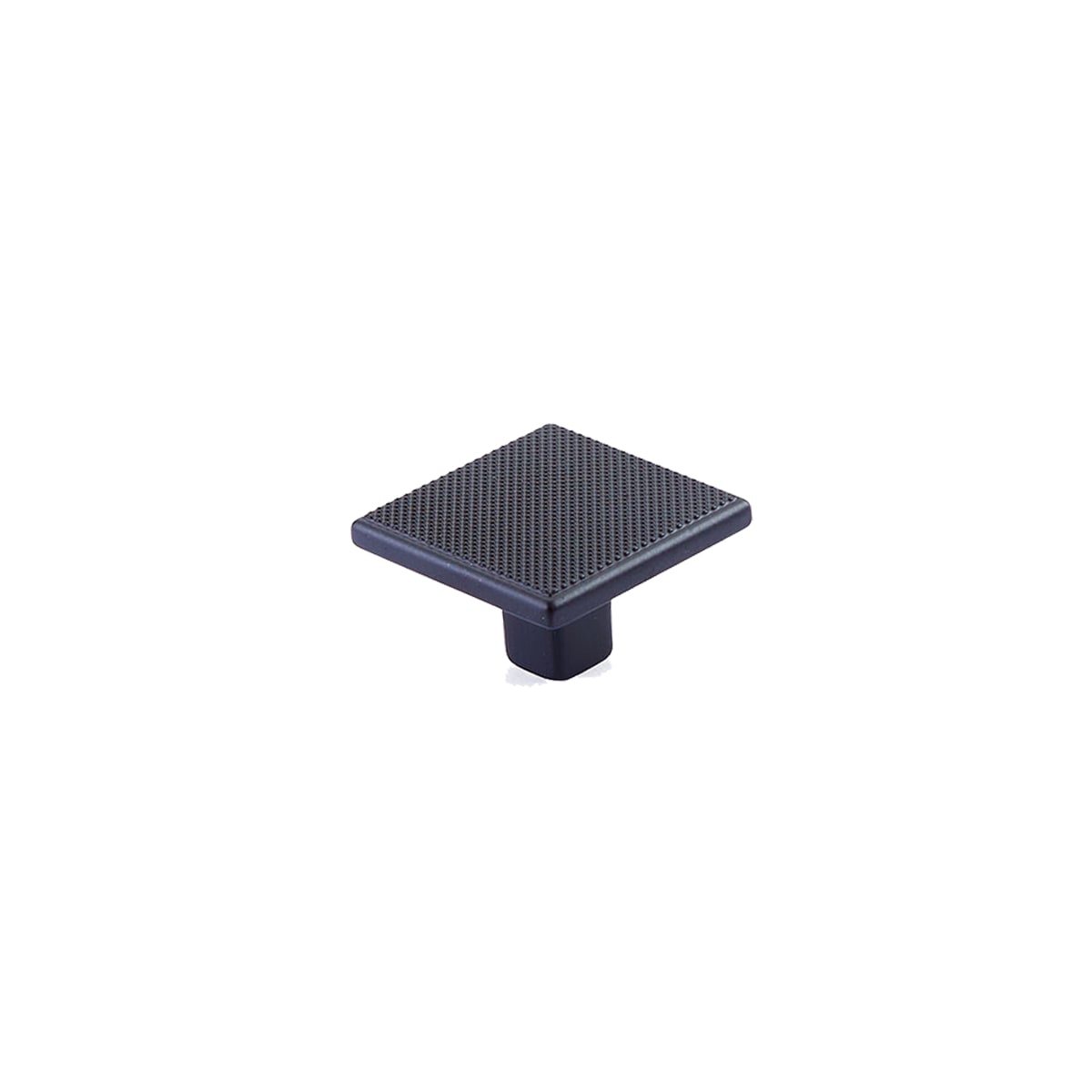 Schaub and Company - 20015-MB - Quadrato 1-3/8" Industrial Modern Diamond Knurled Square Luxury Cabinet Knob - Made in Italy in Matte Black
