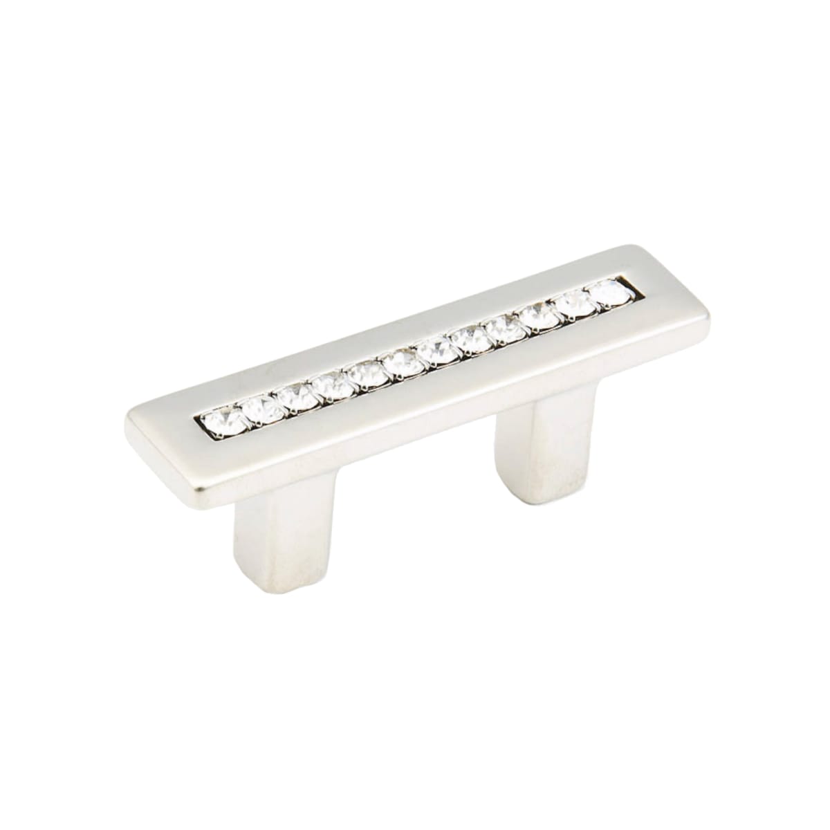 Schaub and Company - 301-15 - SkyeVale 1-1/4" Center to Center Luxury Glam Cabinet Bar Handle with Accent Crystals - Made in Italy in Satin Nickel