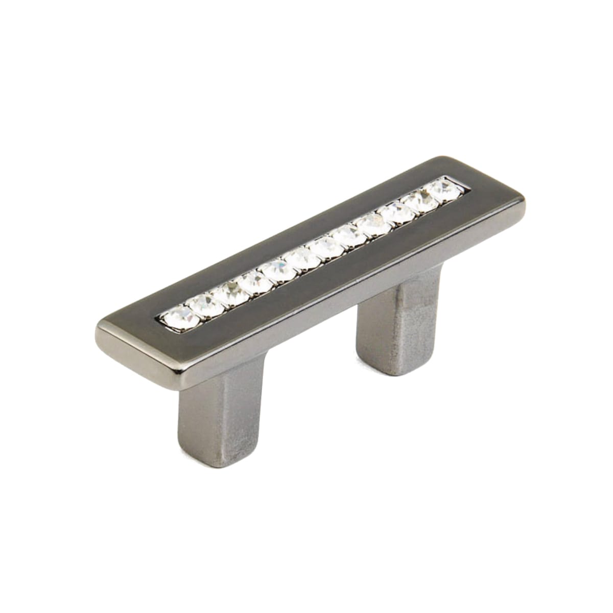 SkyeVale 1-1/4" Center to Center Luxury Glam Cabinet Bar Handle with Accent Crystals - Made in Italy