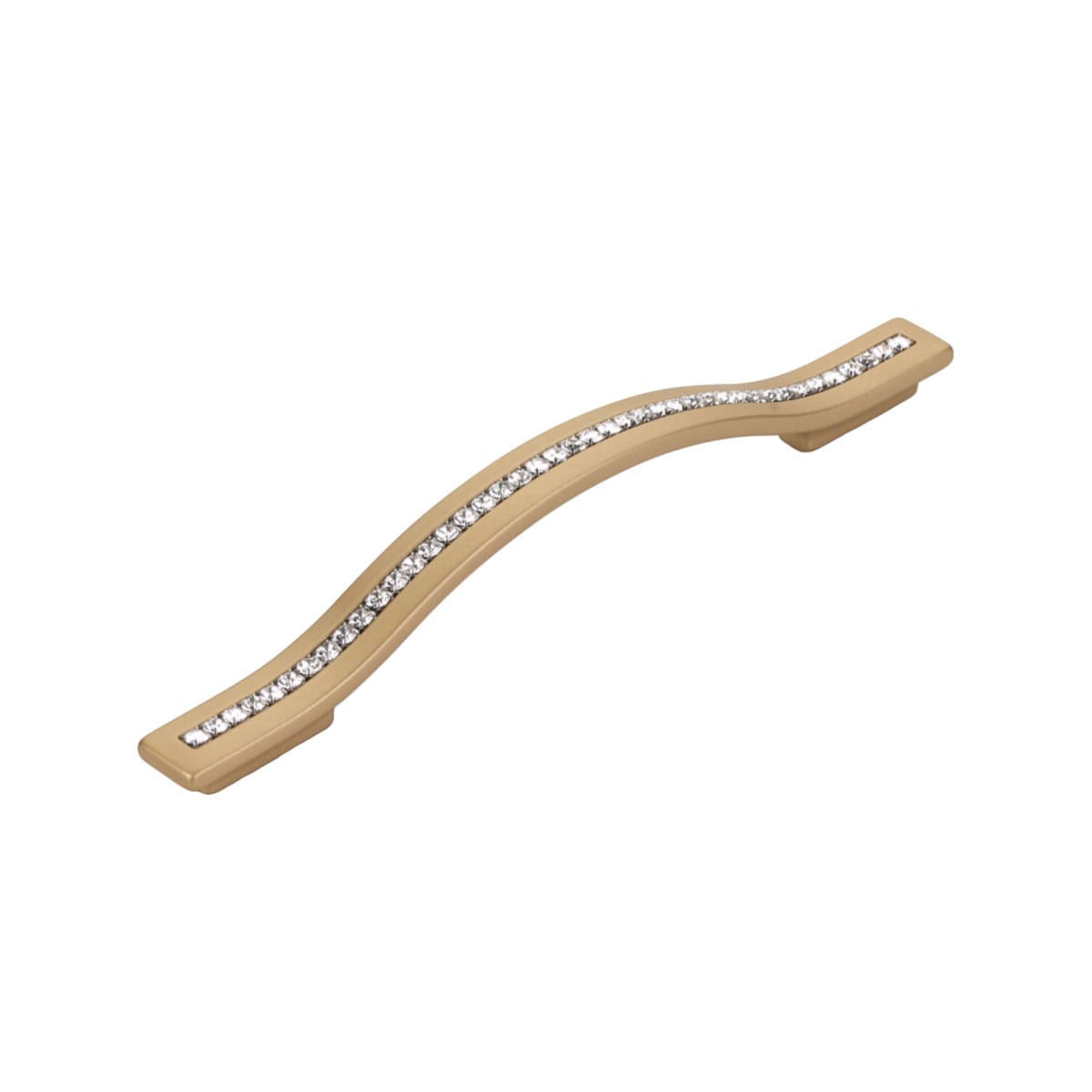 Schaub and Company - 302-SSB - Skyevale 6-5/16" Center to Center Luxury Designer Arch Cabinet Handle Pull with Accent Crystals - Made in Italy in Signature Satin Brass