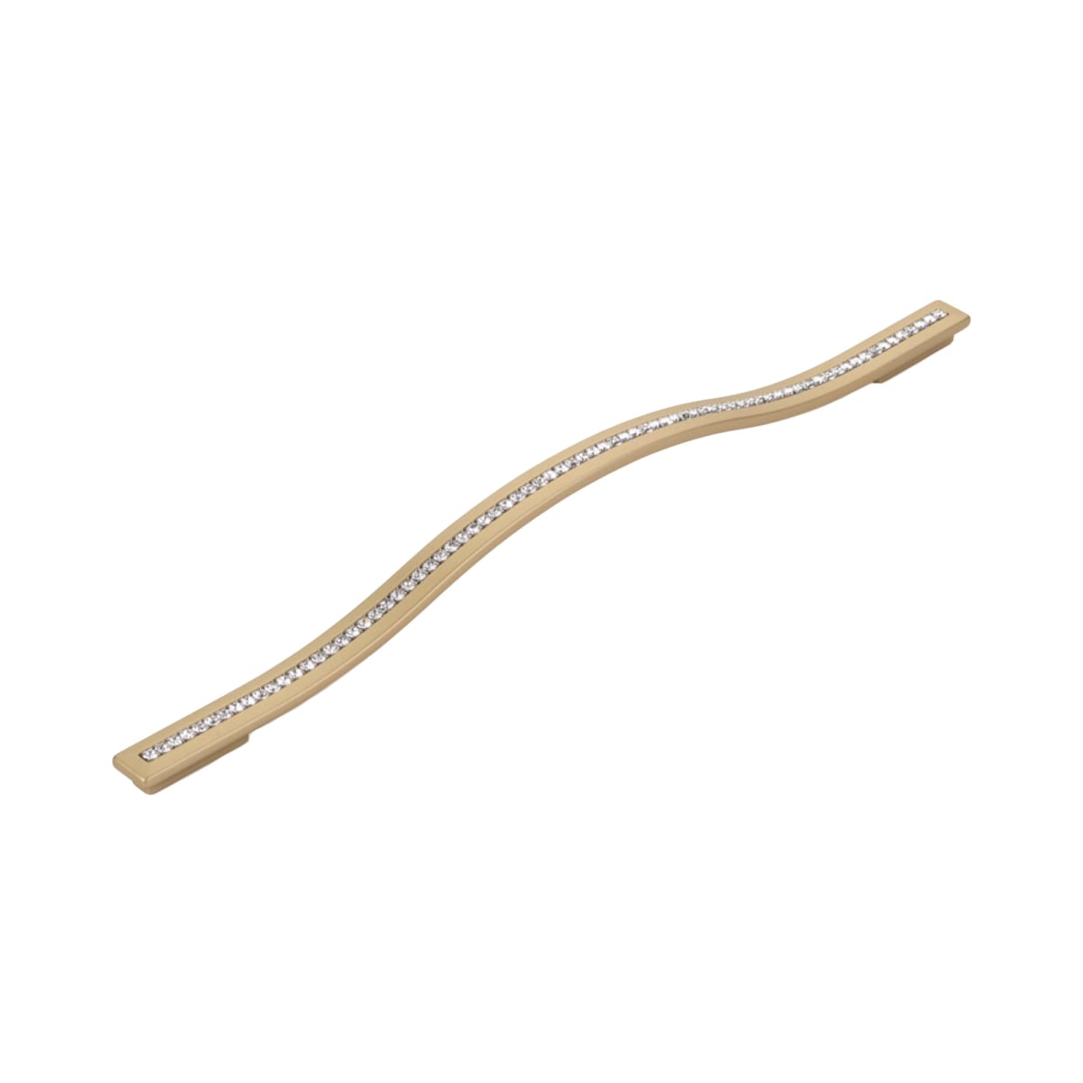 Schaub and Company - 303-SSB - Skyevale 12-5/8" Center to Center Luxury Designer Appliance Handle Pull with Crystal Accents - Made in Italy in Signature Satin Brass