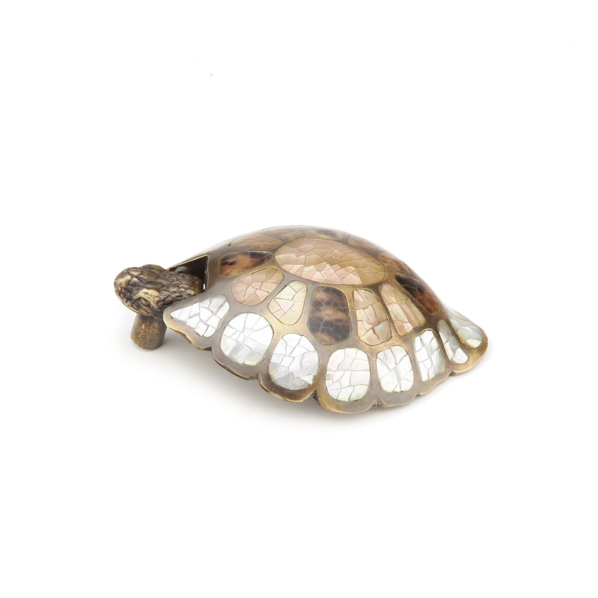 Schaub and Company - 864-MOP-ED - Nature 3-1/2" Designer Turtle Solid Brass Cabinet Drop Pull with Mother of Pearl and Shell Inlays in Mother Of Pearl