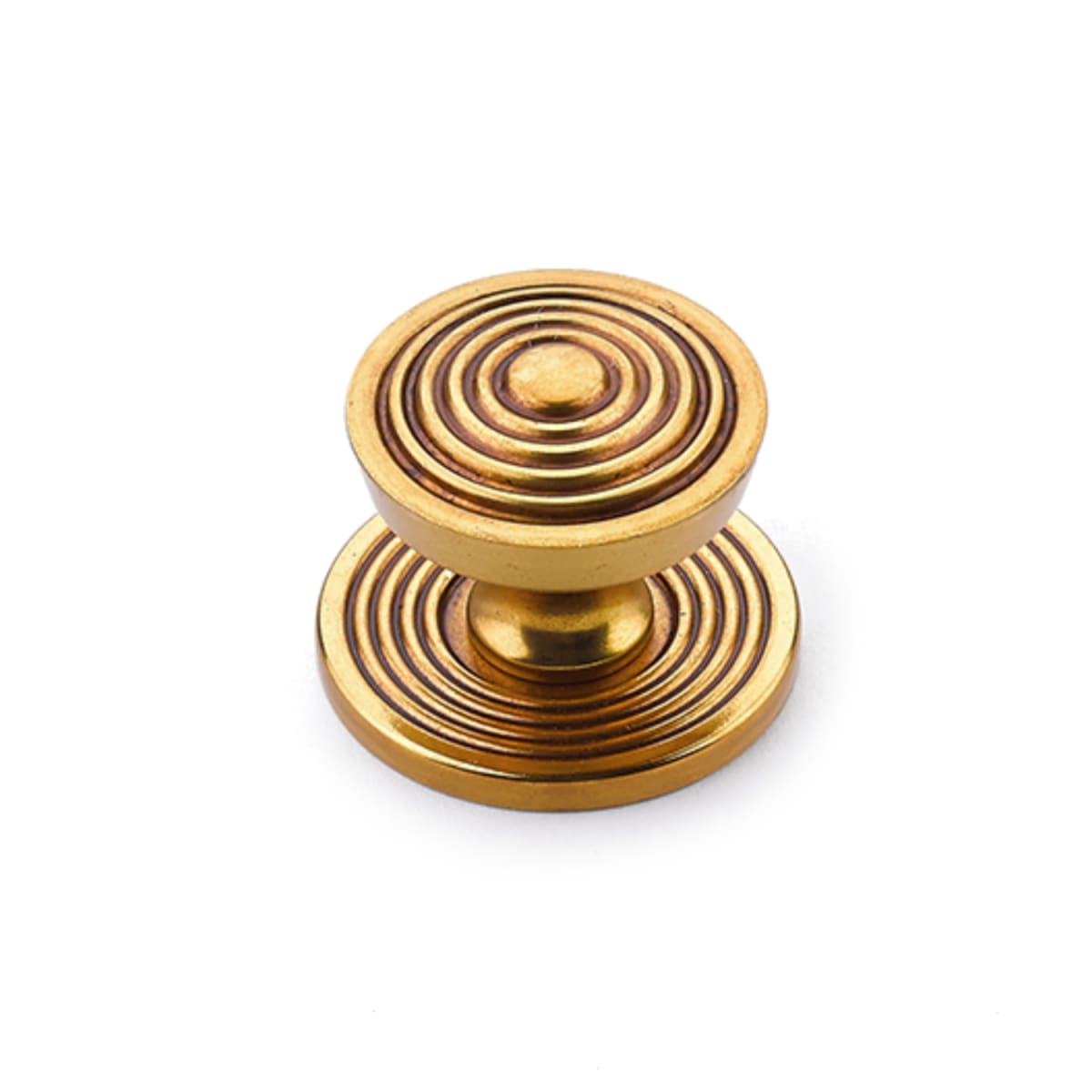 Sonata 1-1/8" Luxury Designer Ringed Round Solid Brass Cabinet Knob / Drawer Knob