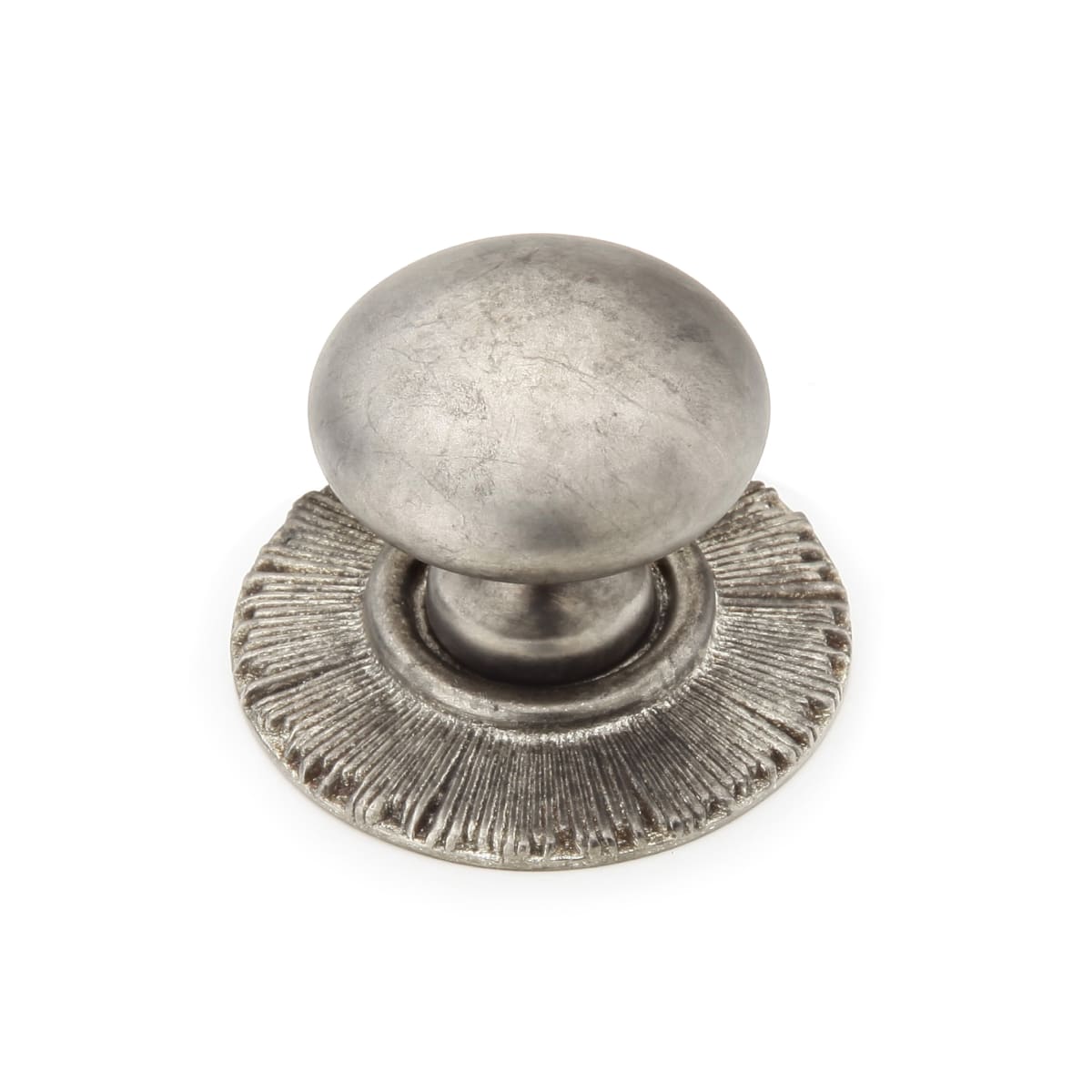 Symphony - Sunburst 1-1/4" Round Decorative Solid Brass Hand Crafted Cabinet Knob with Backplate
