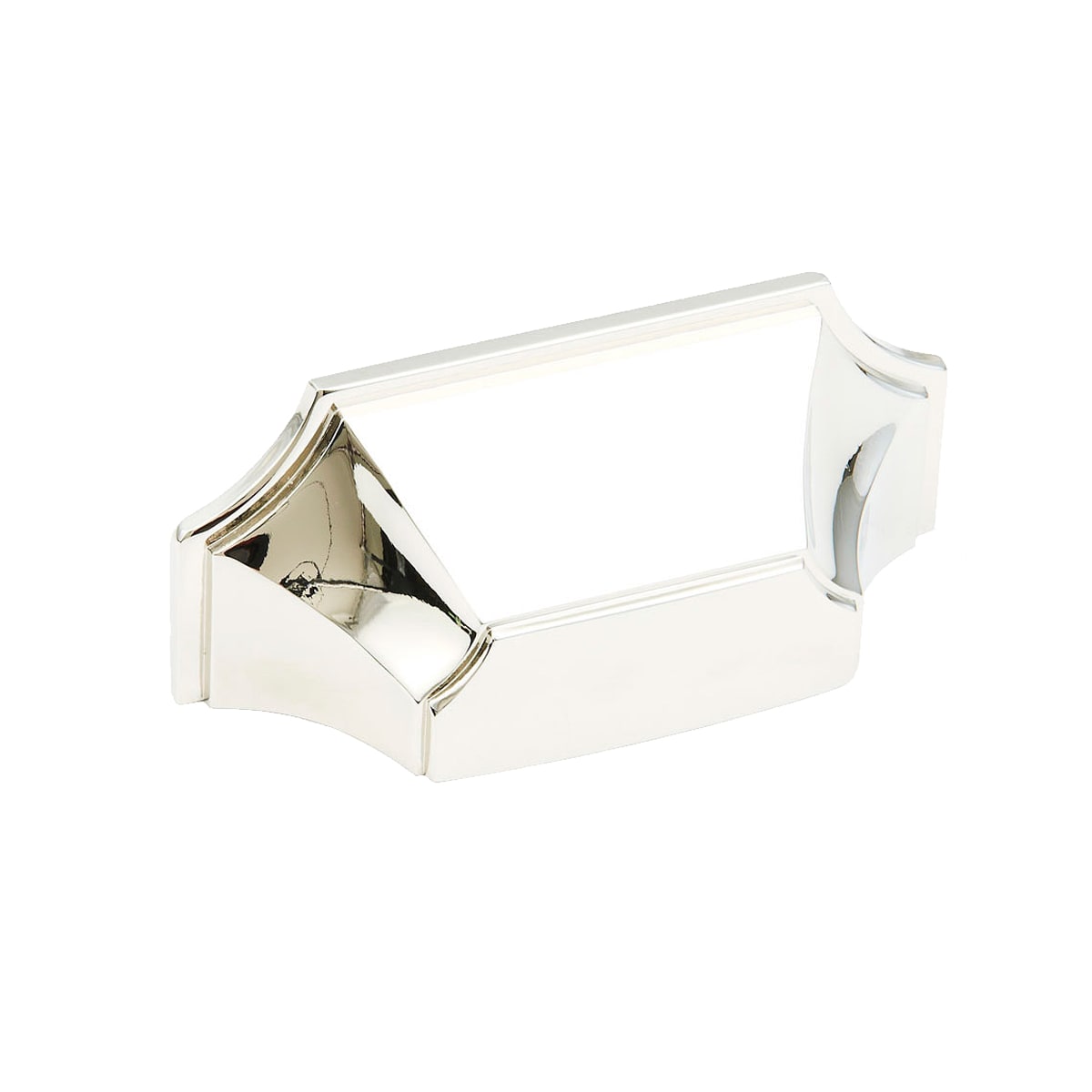 Schaub and Company - 878-PN - Empire 3" Center to Center Scalloped Shell Contemporary Cabinet Cup Handle / Drawer Cup Pull in Polished Nickel