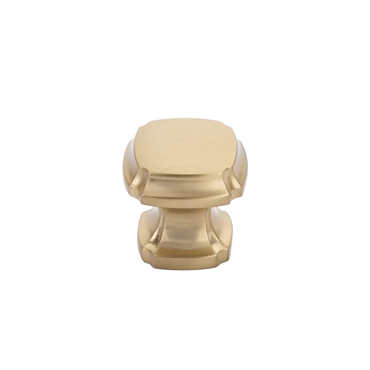 Schaub and Company - 882-SSB - Empire 1-3/8" Traditional Scalloped Edge Square Cabinet Knob / Drawer Knob in Signature Satin Brass