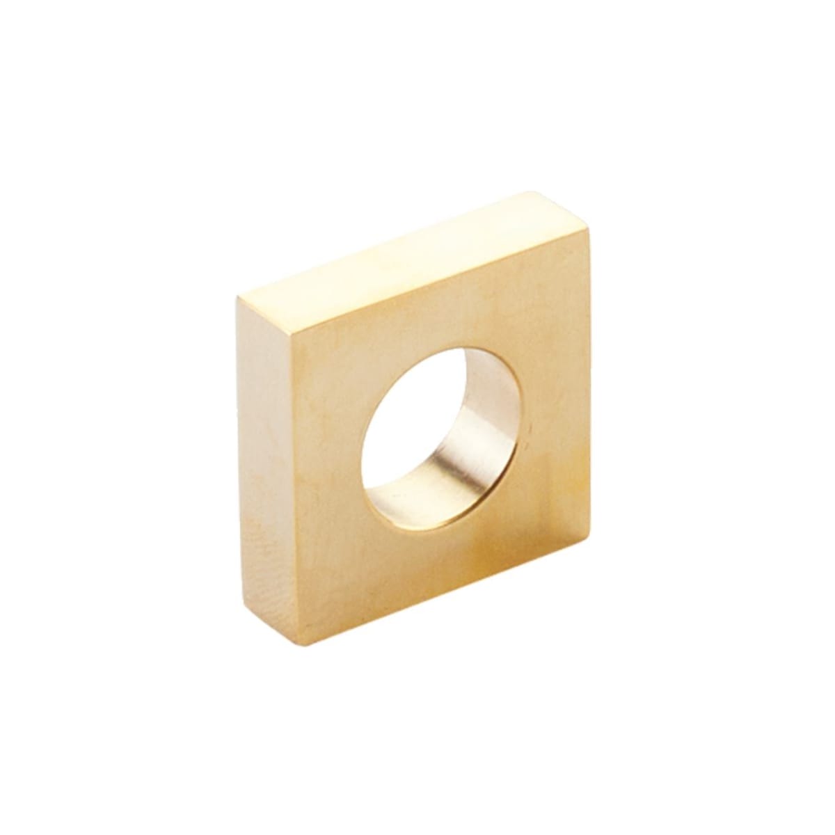 Schaub and Company - 10030-UNBR - Cafe Modern Square 1" Open Ring Slot Cabinet Knob / Drawer Knob - Solid Brass in Unlacquered Brass