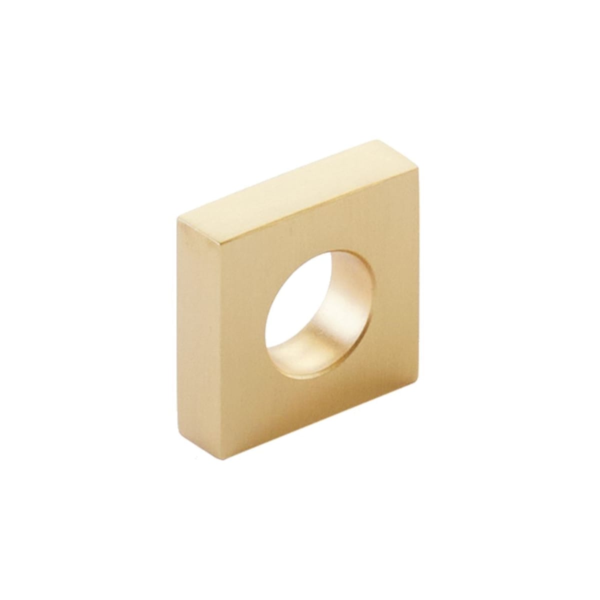 Cafe Modern Square 1" Open Ring Slot Cabinet Knob / Drawer Knob - Solid Brass