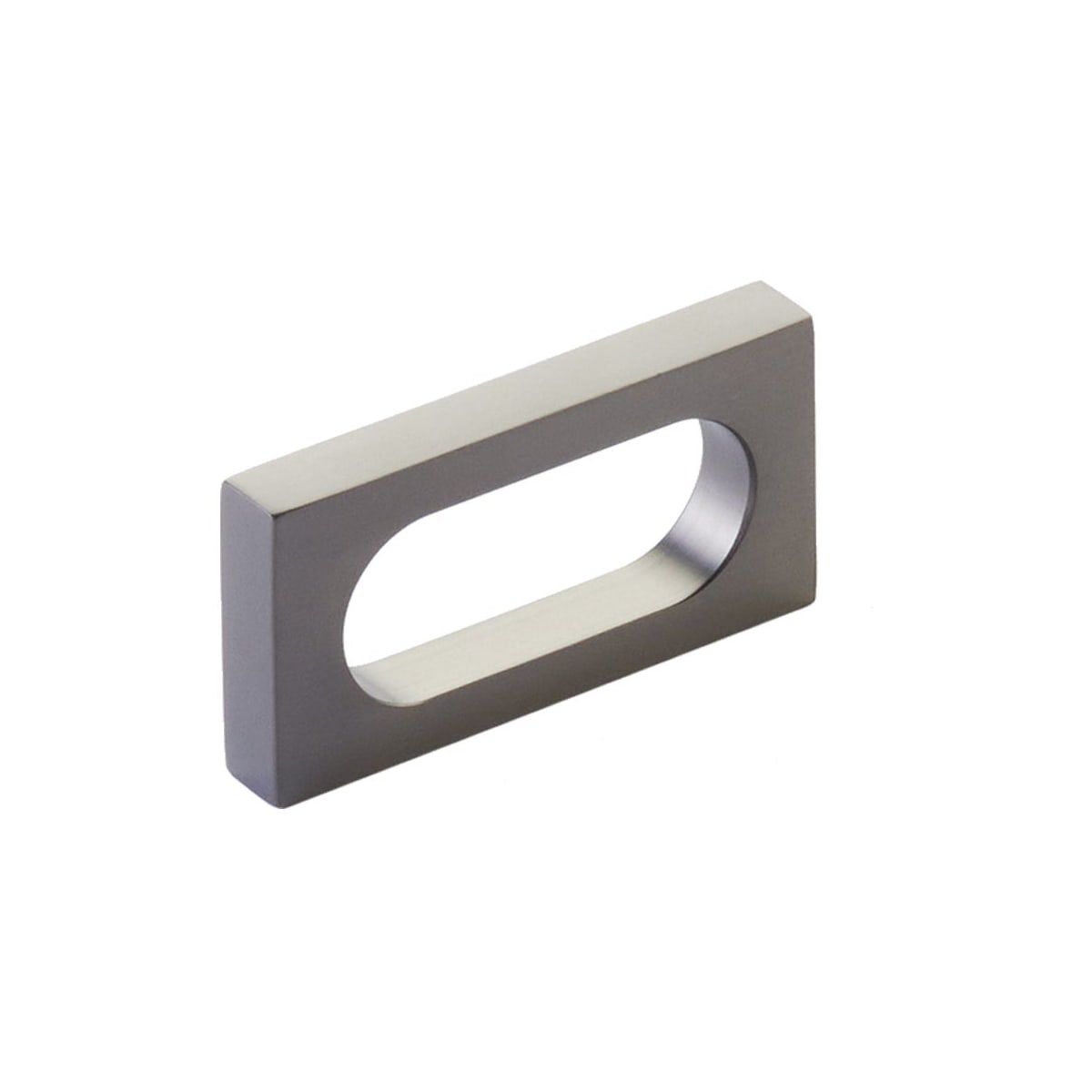 Cafe Modern 2" Center to Center Rectangular Oval Slot Cabinet Handle / Drawer Pull - Solid Brass