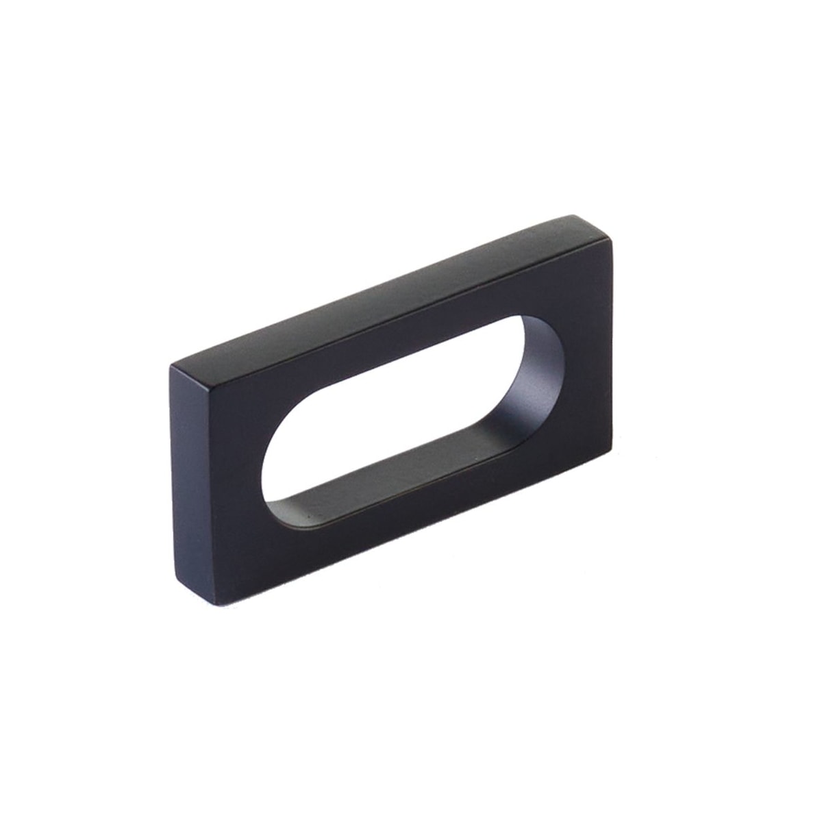 Cafe Modern 2" Center to Center Rectangular Oval Slot Cabinet Handle / Drawer Pull - Solid Brass