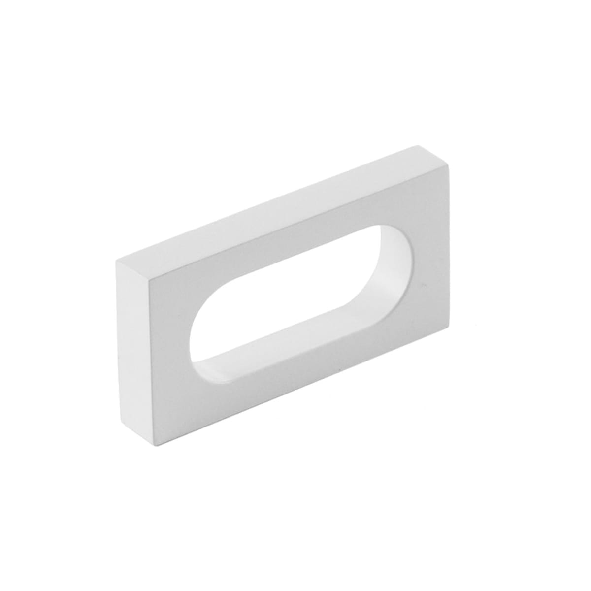 Schaub and Company - 10031-MW - Cafe Modern 2" Center to Center Rectangular Oval Slot Cabinet Handle / Drawer Pull - Solid Brass in Matte White