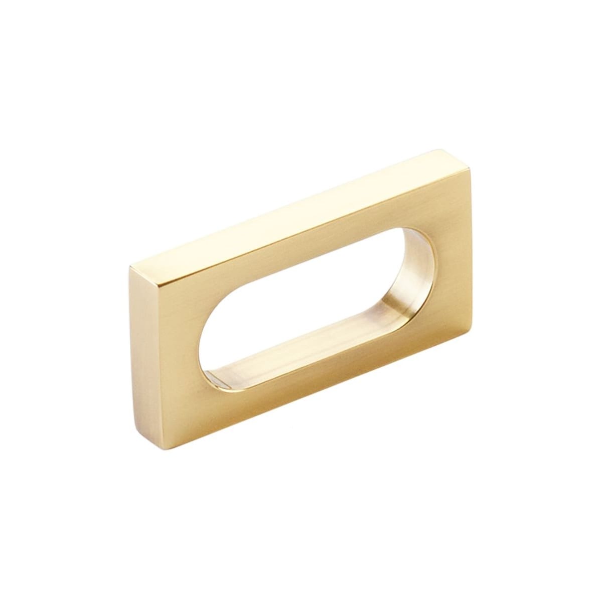 Schaub and Company - 10031-VB - Cafe Modern 2" Center to Center Rectangular Oval Slot Cabinet Handle / Drawer Pull - Solid Brass in Vintage Brass