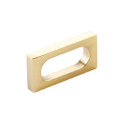 Schaub and Company - 10031-VB - Cafe Modern 2" Center to Center Rectangular Oval Slot Cabinet Handle / Drawer Pull - Solid Brass in Vintage Brass