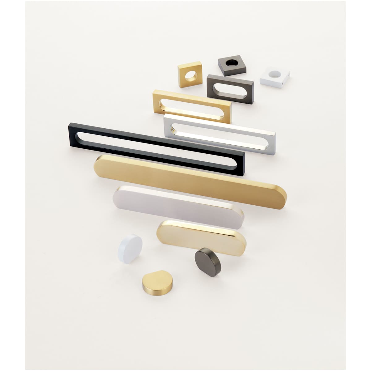Schaub and Company - 10032-US4-SMPL - Cafe Modern 3-1/2" Center to Center Rectangular Pill Cabinet Handle / Drawer Pull - Solid Brass in Satin Brass SAMPLE