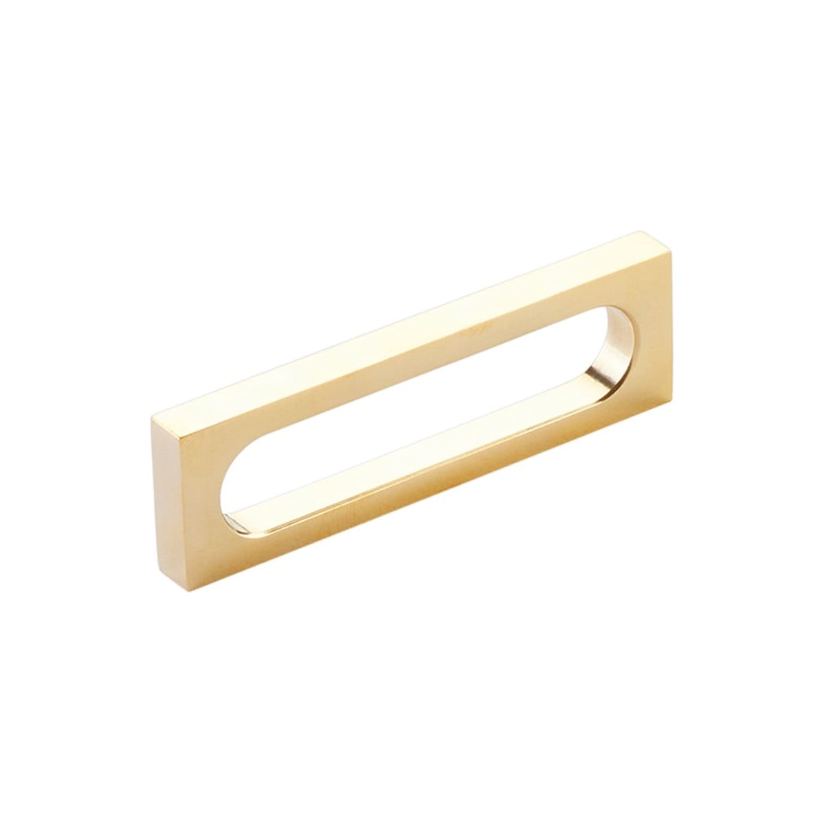 Cafe Modern 3-1/2" Center to Center Rectangular Pill Cabinet Handle / Drawer Pull - Solid Brass