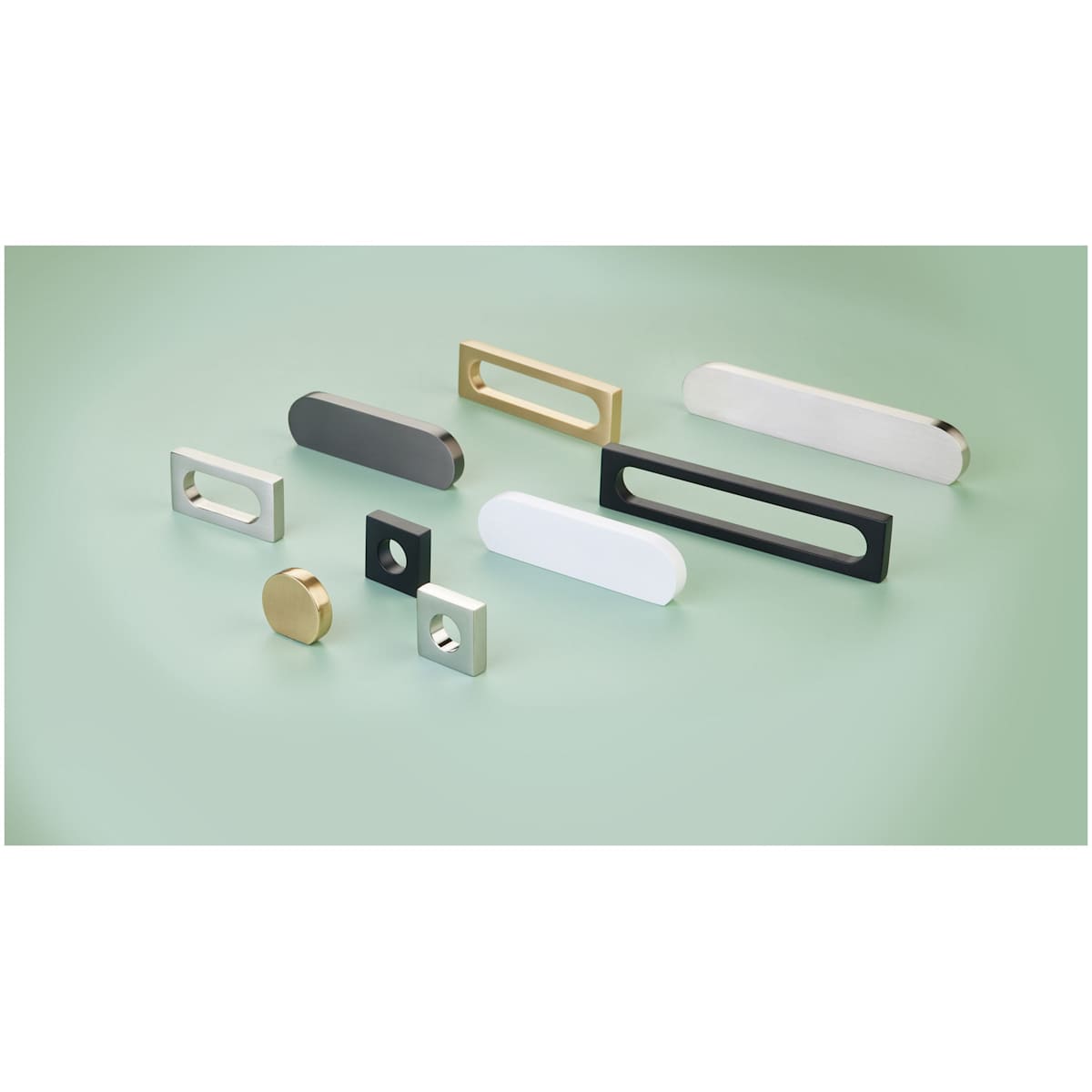 Schaub and Company - 10033-PN - Cafe Modern 5" Center to Center Rectangular Hollow Oval Pill Cabinet Handle / Drawer Pull - Solid Brass in Polish Nickel