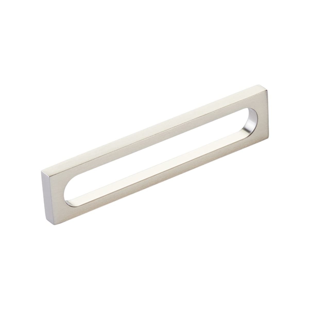 Cafe Modern 5" Center to Center Rectangular Hollow Oval Pill Cabinet Handle / Drawer Pull - Solid Brass
