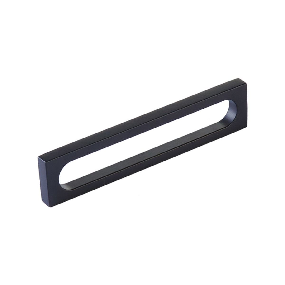 Cafe Modern 5" Center to Center Rectangular Hollow Oval Pill Cabinet Handle / Drawer Pull - Solid Brass