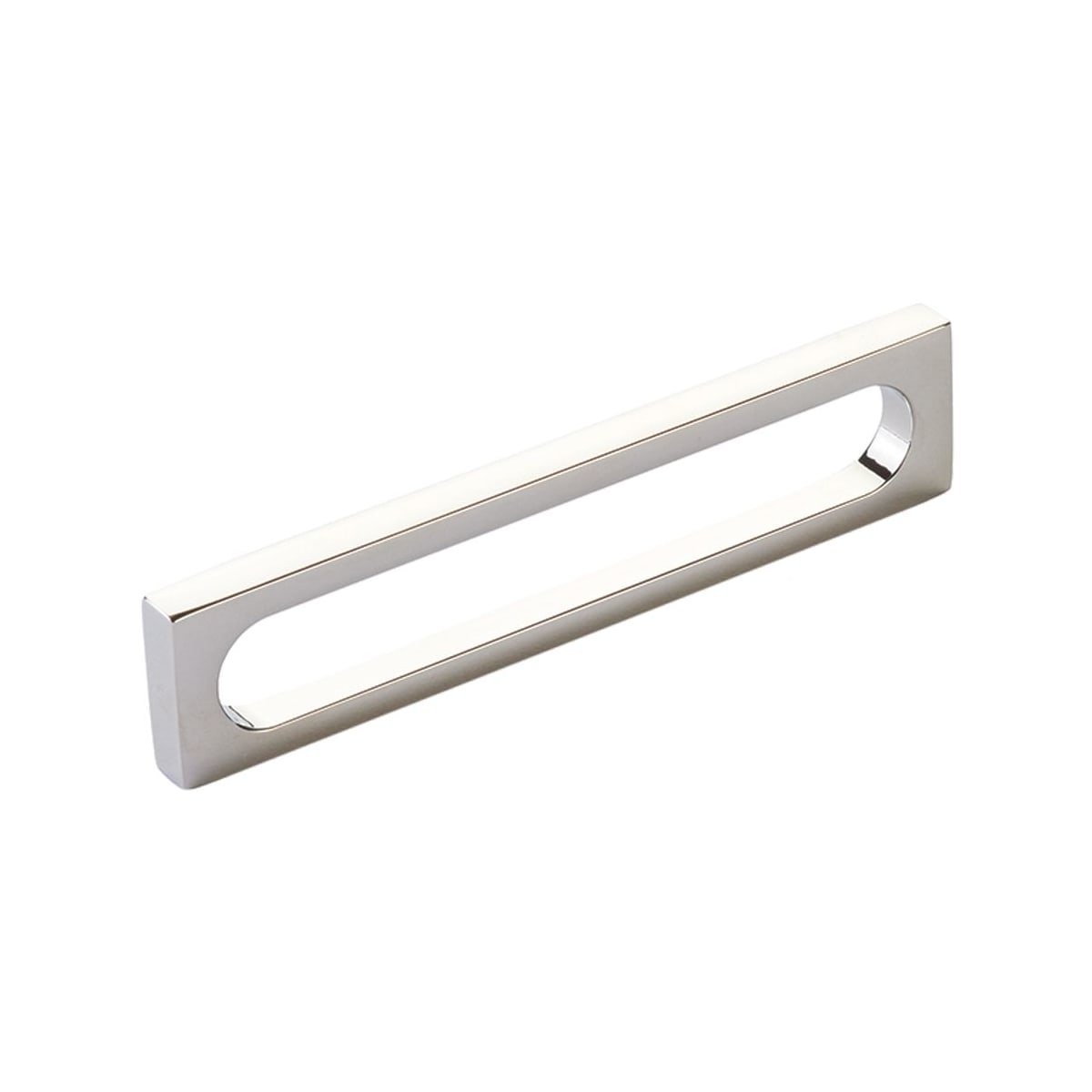 Schaub and Company - 10033-PN - Cafe Modern 5" Center to Center Rectangular Hollow Oval Pill Cabinet Handle / Drawer Pull - Solid Brass in Polish Nickel