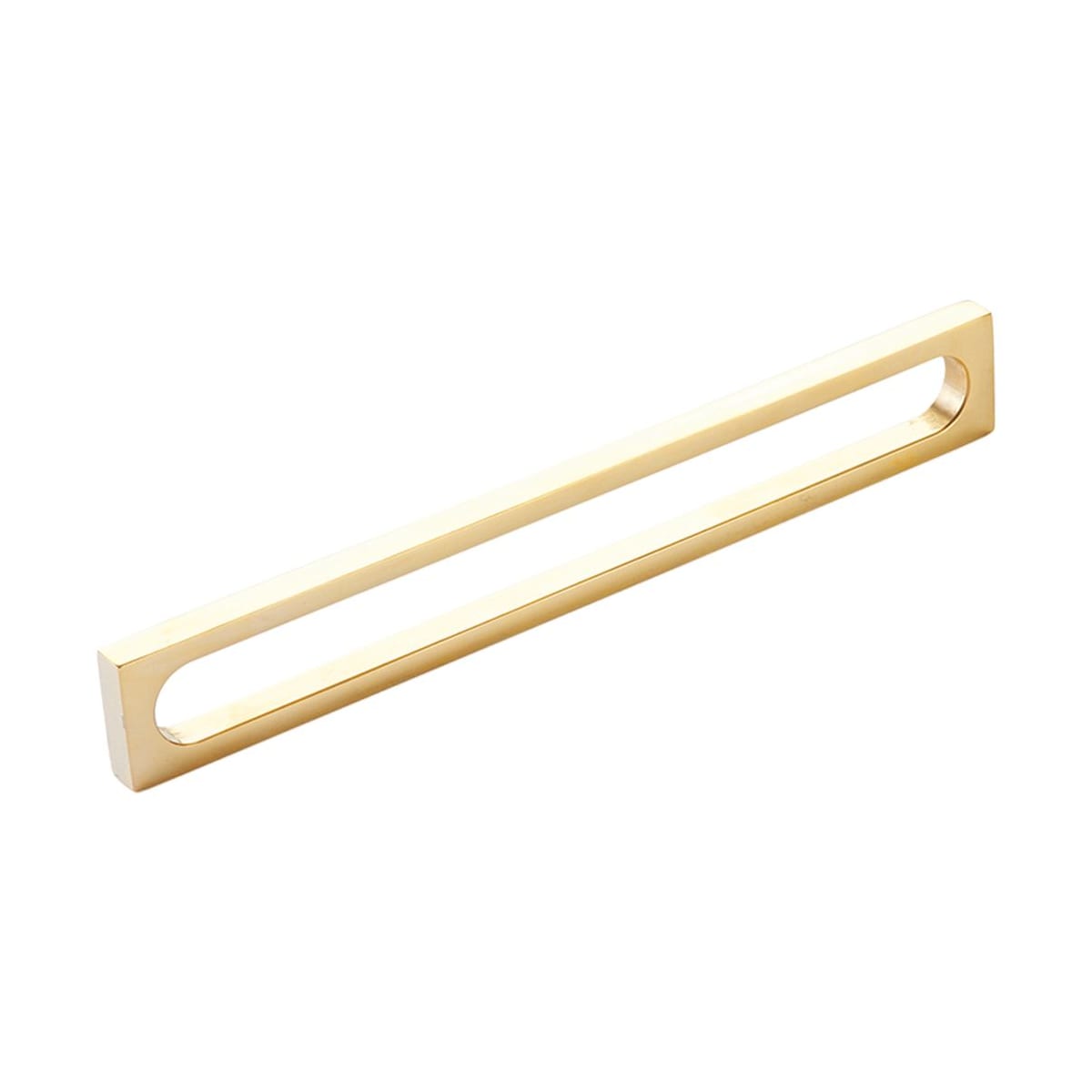 Cafe Modern 8" Center to Center Rectangular Pill Oval Cabinet Handle / Drawer Pull - Solid Brass