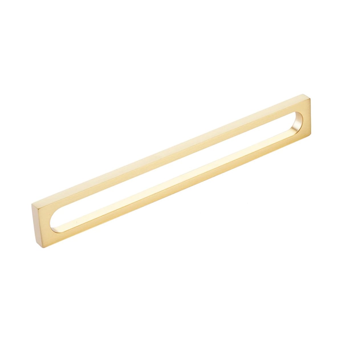 Cafe Modern 8" Center to Center Rectangular Pill Oval Cabinet Handle / Drawer Pull - Solid Brass