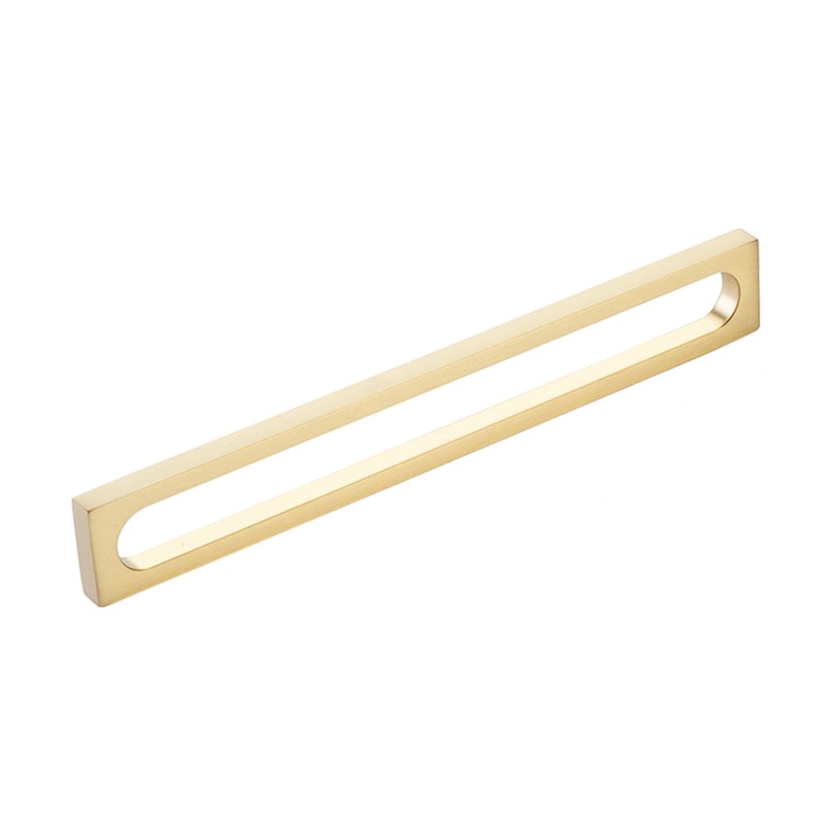 Cafe Modern 8" Center to Center Rectangular Pill Oval Cabinet Handle / Drawer Pull - Solid Brass
