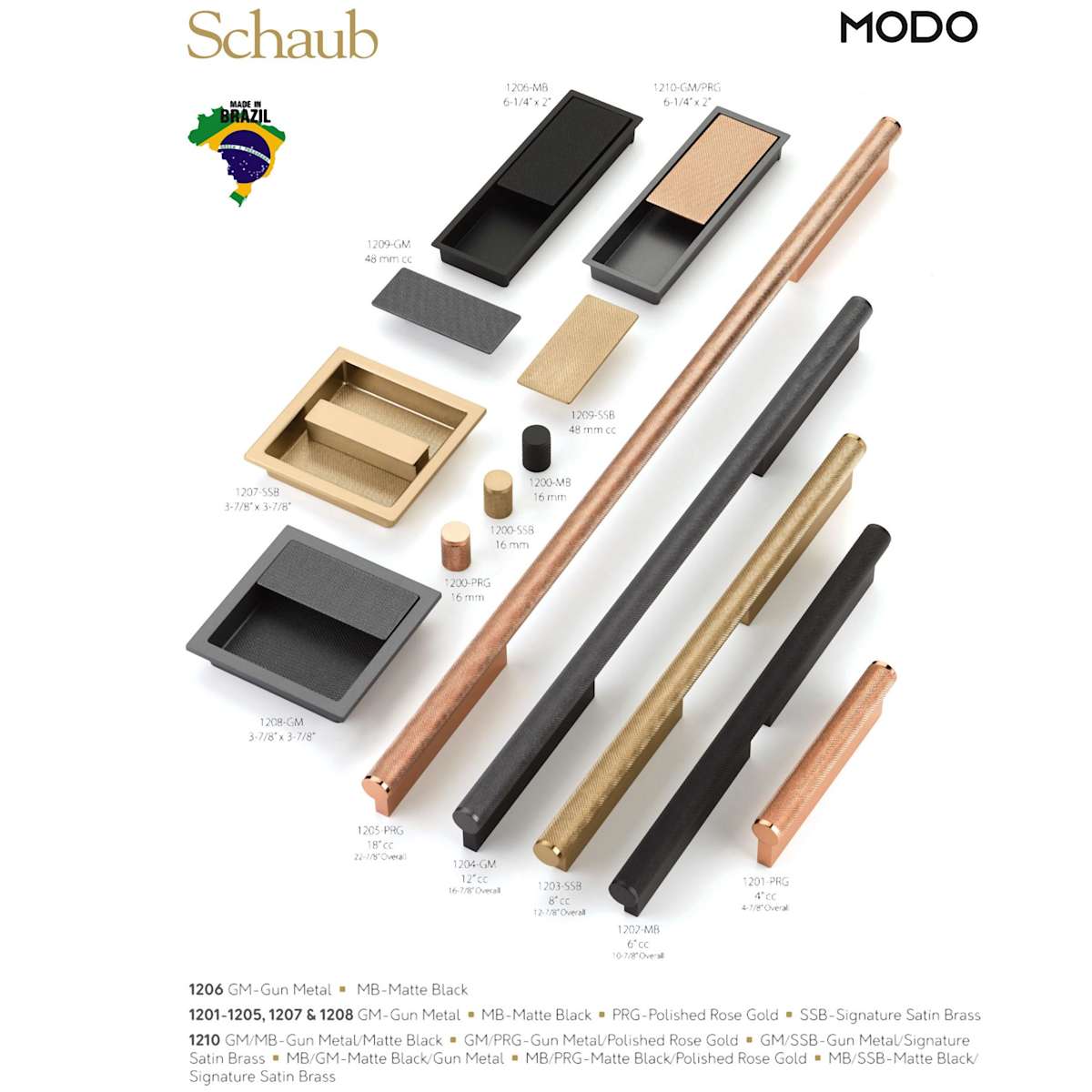 Schaub and Company - 1204-PRG - MODO 12" Center to Center Euro Modern Diamond Knurled Bar Large Oversized 16-7/8" Cabinet Handle / Drawer Pull in Polished Rose Gold