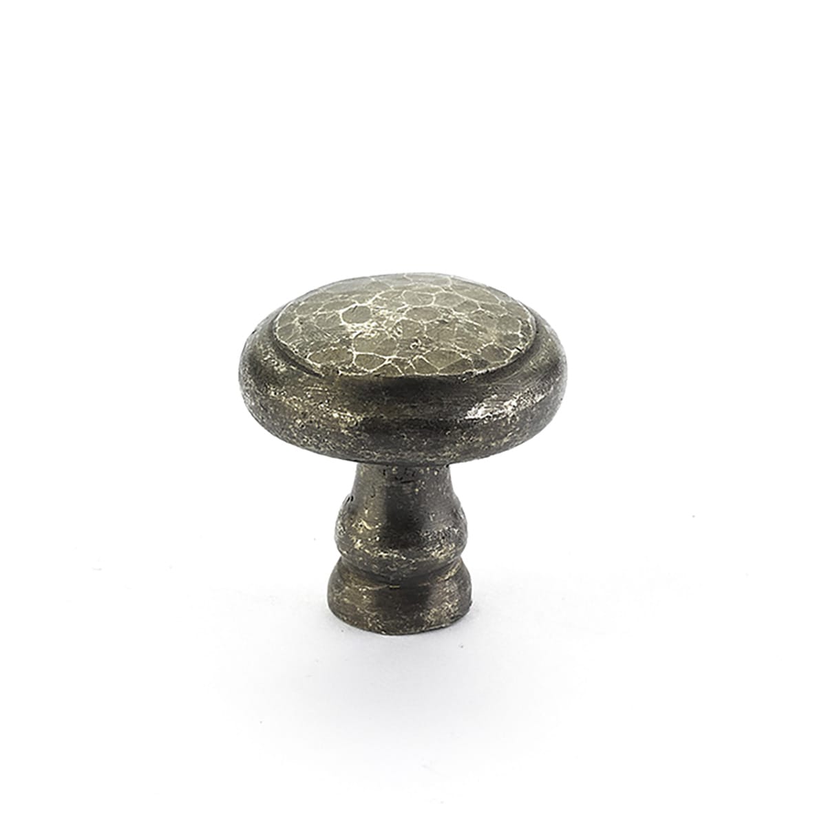 Schaub and Company - 131-DP - Artifex Rustic 1-1/2" Mushroom Round Cabinet Knob - Made in Italy in Dark Pewter