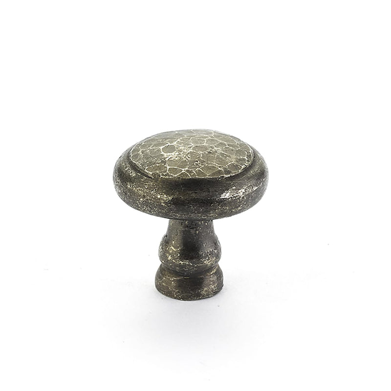 Schaub and Company - 131-DP - Artifex Rustic 1-1/2" Mushroom Round Cabinet Knob - Made in Italy in Dark Pewter