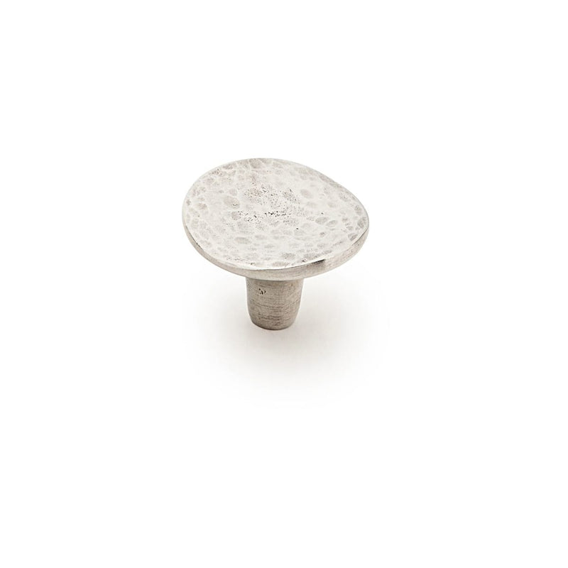 Martello 1-3/4" Rustic Round Britannium Pewter Cabinet Knob - Made in Italy