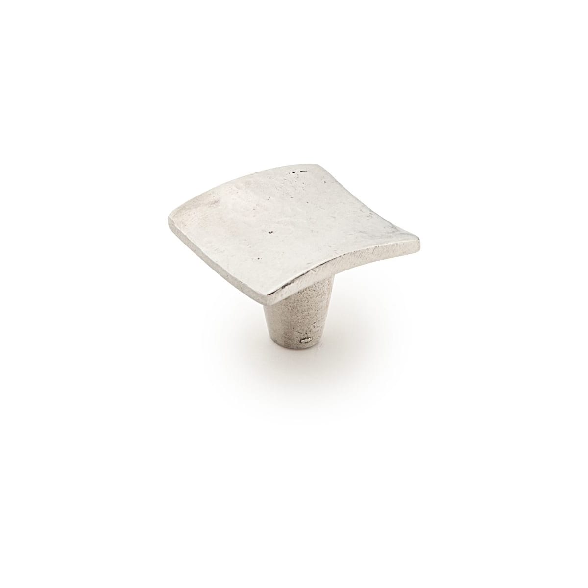 Martello 1-1/2" Rustic Square Britannium Pewter Cabinet Knob - Made in Italy