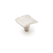 Martello 1-1/2" Rustic Square Britannium Pewter Cabinet Knob - Made in Italy