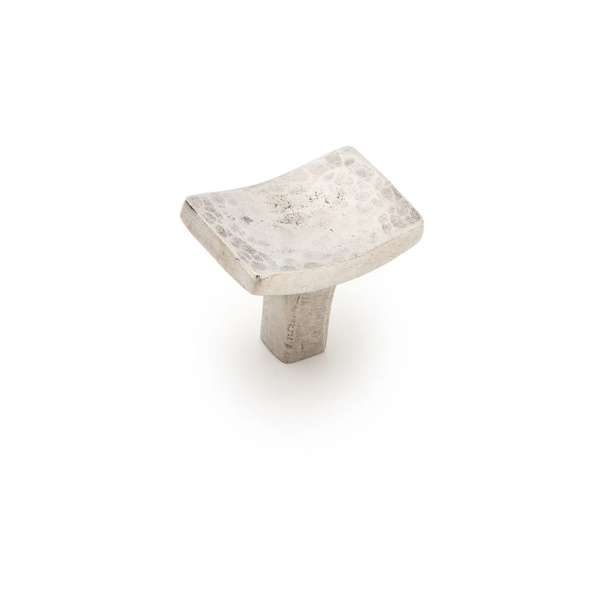 Schaub and Company - 172-N - Martello 4-7/8" Rustic Rectangular Britannium Pewter Cabinet Knob - Made in Italy in Natural