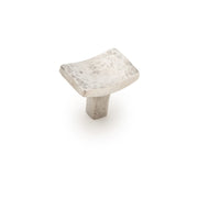 Schaub and Company - 172-N - Martello 4-7/8" Rustic Rectangular Britannium Pewter Cabinet Knob - Made in Italy in Natural