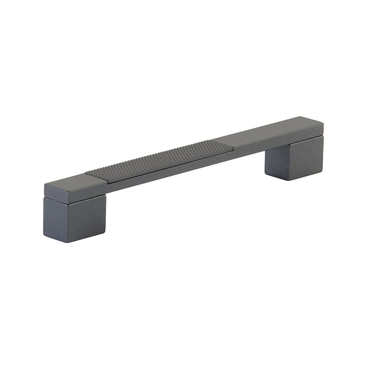 Urbano 6" Center to Center Contrast Knurled Modern Square Cabinet Handle / Drawer Pull - Contemporary Industrial