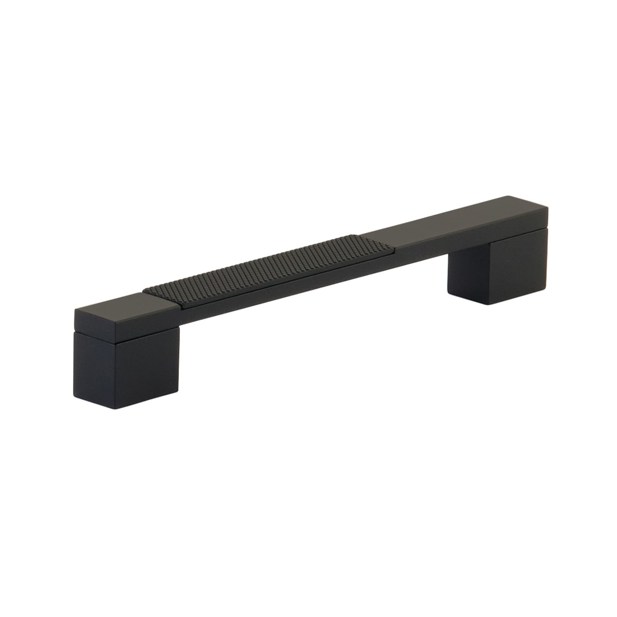 Urbano 6" Center to Center Contrast Knurled Modern Square Cabinet Handle / Drawer Pull - Contemporary Industrial
