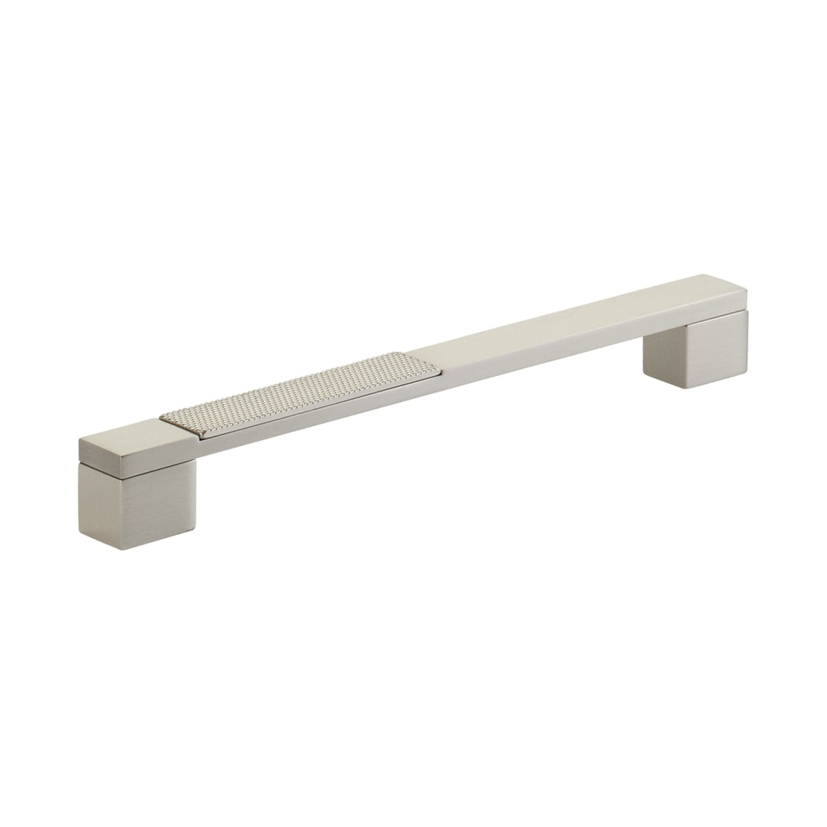 Schaub and Company - 211003-BN - Urbano 8" Center to Center Urban Modern Split Texture Diamond Knurled Bold Cabinet Handle / Drawer Pull in Brushed Nickel
