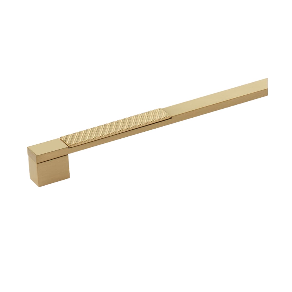 Schaub and Company - 211005-SSB - Urbano 18" Center to Center Urban Modern Split Texture Diamond Knurled Oversized Cabinet Handle / Drawer Pull in Signature Satin Brass