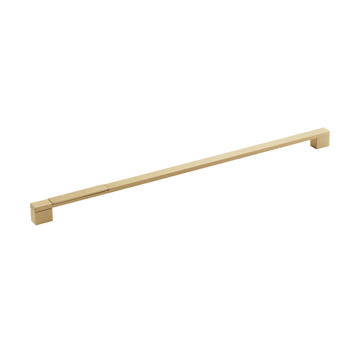 Schaub and Company - 211005-SSB - Urbano 18" Center to Center Urban Modern Split Texture Diamond Knurled Oversized Cabinet Handle / Drawer Pull in Signature Satin Brass