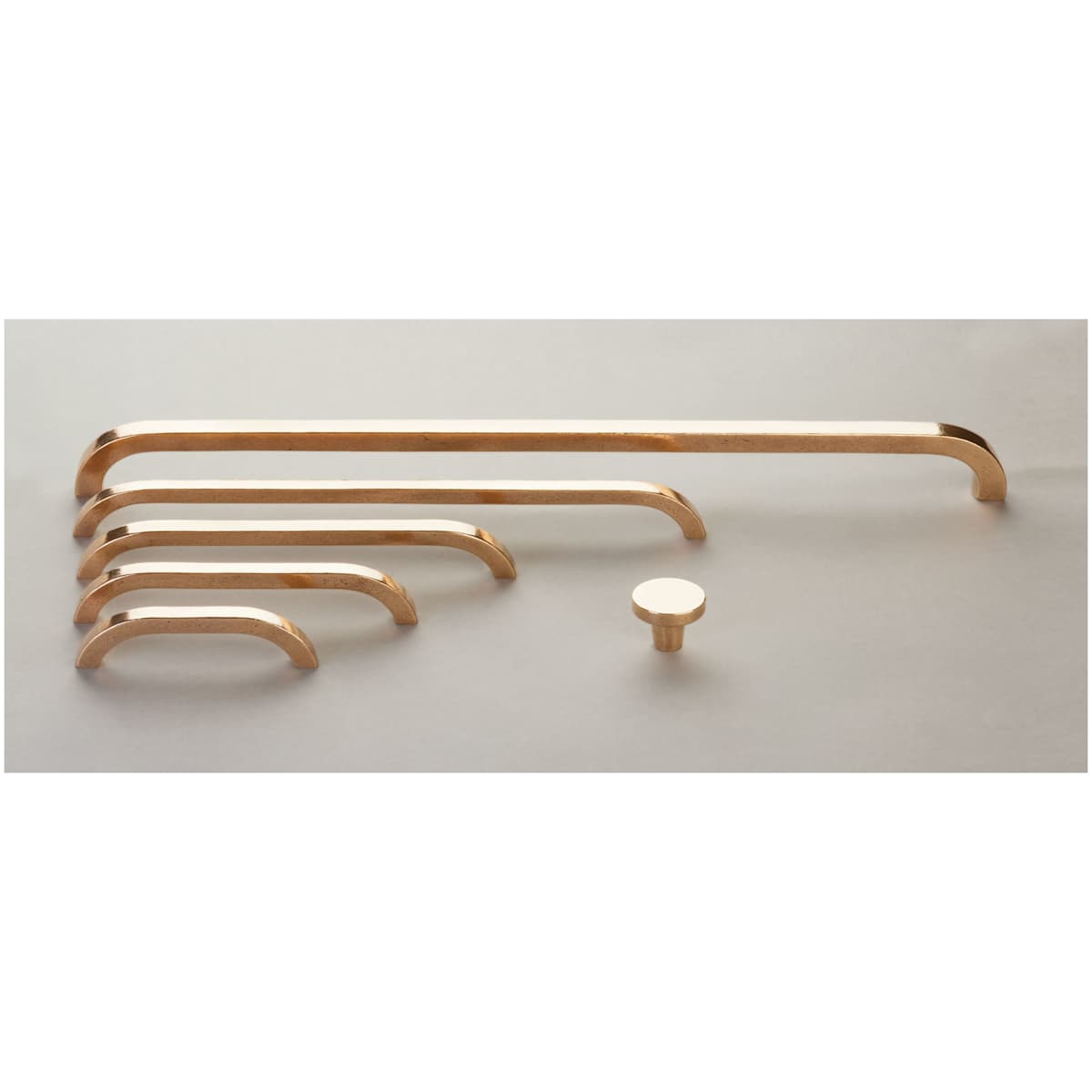 Schaub and Company - 211023-LB - Turno 8" Center to Center Solid Bronze Modern Rustic Arch Cabinet Handle / Drawer Handle in Light Bronze