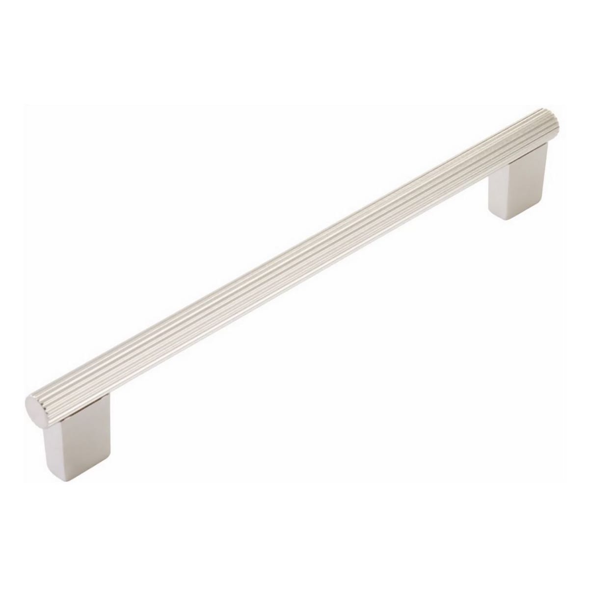 Schaub and Company - 211045-BN - Aspero 8" Center to Center Modern Ridged Round Cabinet Bar Handle / Drawer Bar Pull in Brushed Nickel
