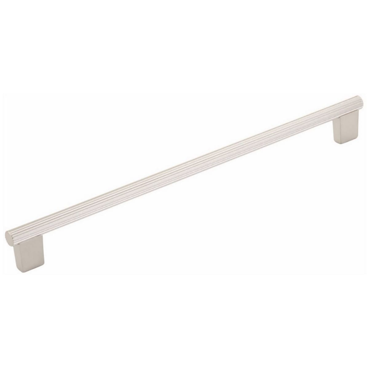 Schaub and Company - 211046-BN - Aspero 12" Center to Center Modern Ridged Round Large Oversized Cabinet Bar Handle / Drawer Bar Pull in Brushed Nickel