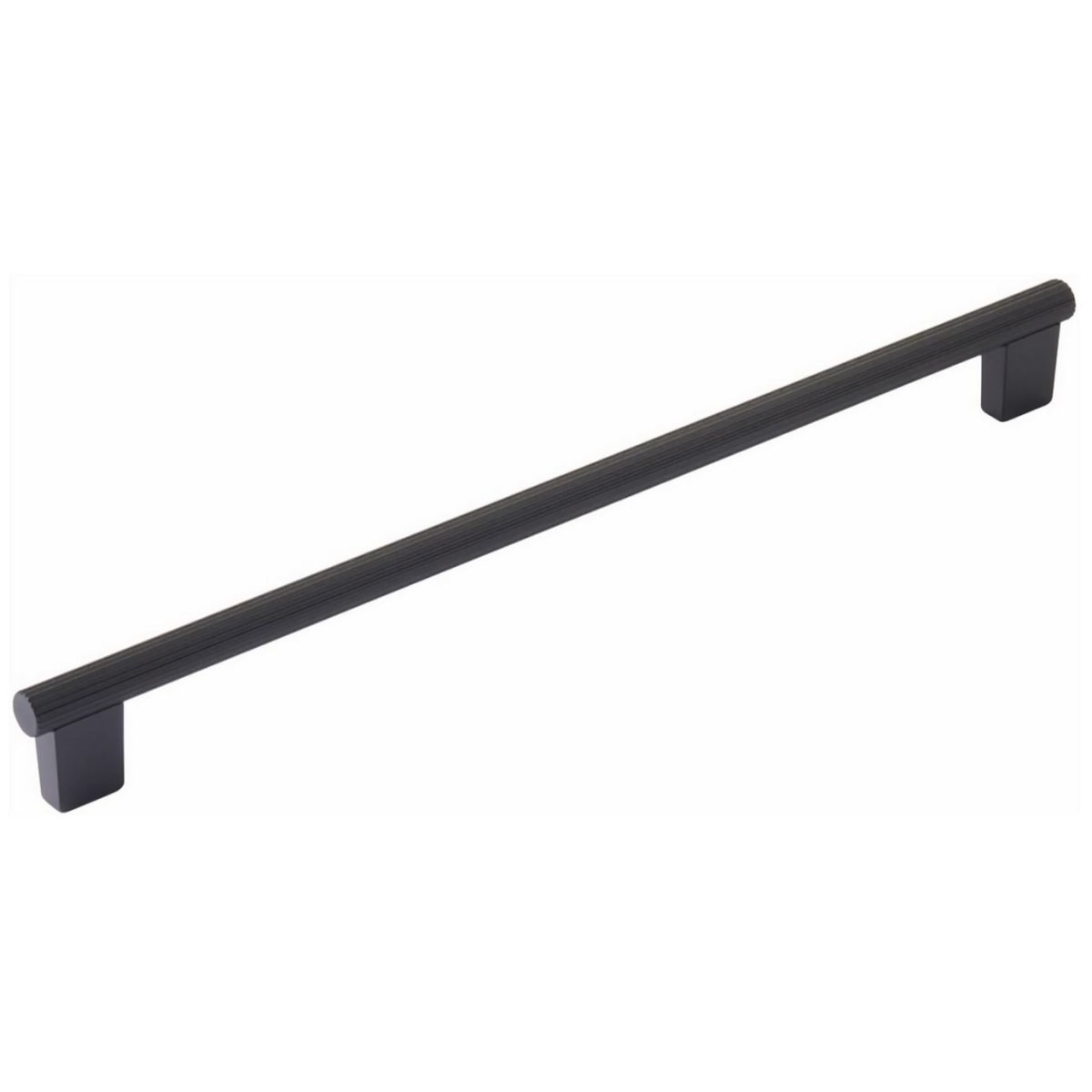 Aspero 12" Center to Center Modern Ridged Round Large Oversized Cabinet Bar Handle / Drawer Bar Pull