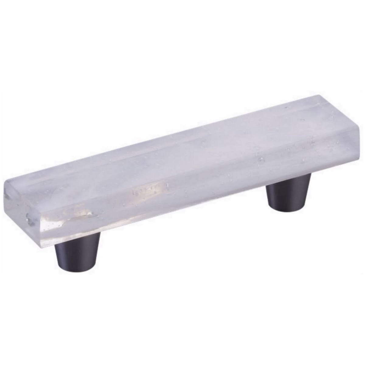Schaub and Company - 211060-TW-BSS - Fused Glass 3" Center to Center Modern Rectangular Bar Cabinet Handle / Drawer Pull - Made in USA in Brushed Stainless Steel