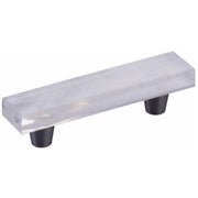 Schaub and Company - 211060-TW-BSS - Fused Glass 3" Center to Center Modern Rectangular Bar Cabinet Handle / Drawer Pull - Made in USA in Brushed Stainless Steel