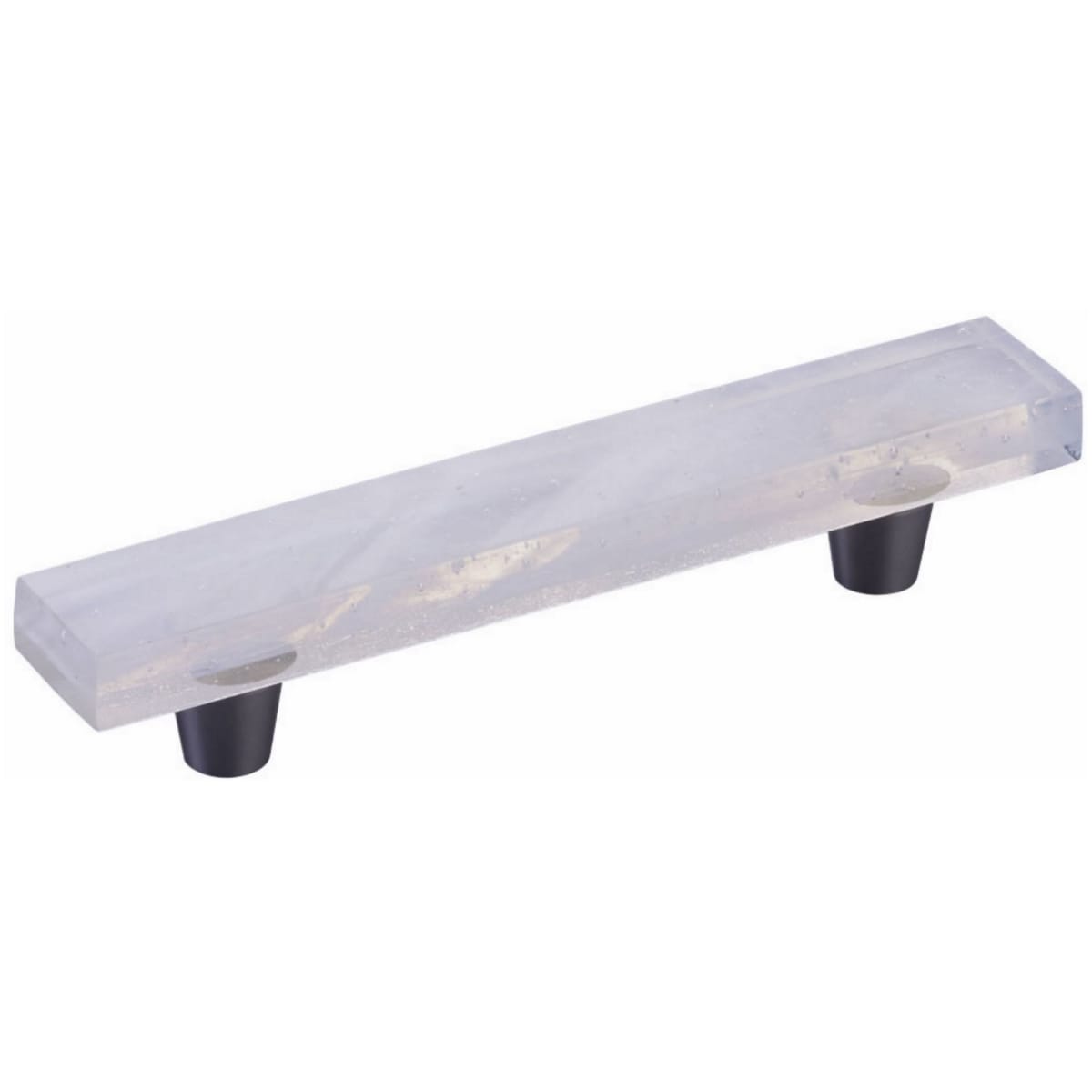 Fused Glass 4" Center to Center Modern Rectangular Bar Cabinet Handle / Drawer Pull - Made in USA