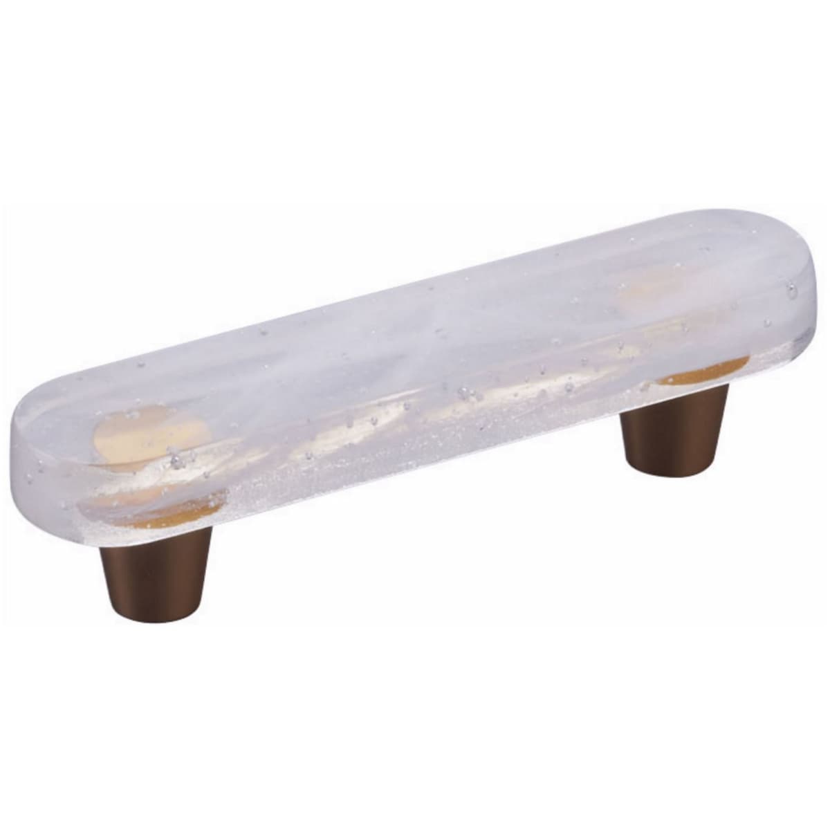 Fused Glass 3" Center to Center Modern Oval Bar Cabinet Handle / Drawer Pull - Made in USA