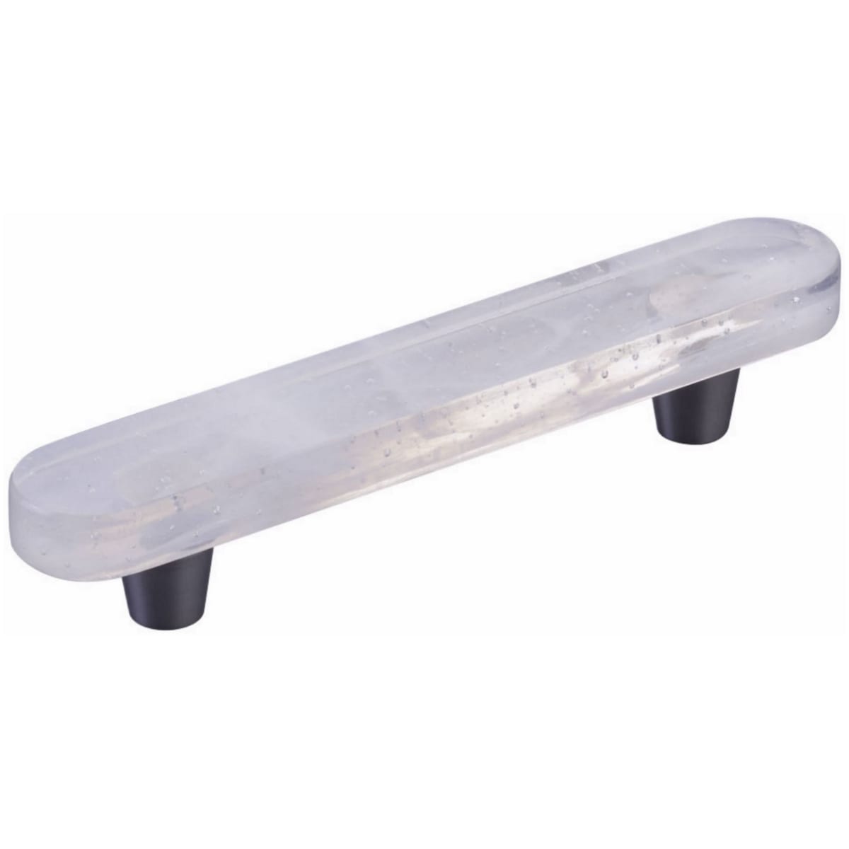 Fused Glass 4" Center to Center Modern Oval Bar Cabinet Handle / Drawer Pull - Made in USA