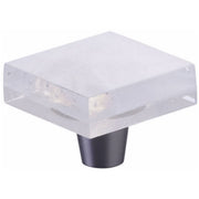 Fused Glass 1-1/2" Flat Square Modern Cabinet Knob / Drawer Knob - Made in USA